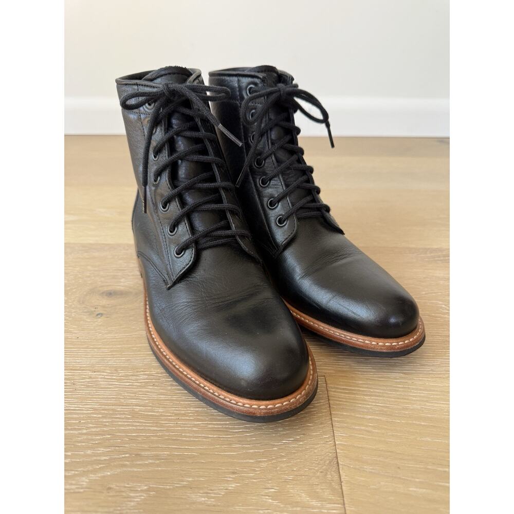 Nisolo Dark Leather Lace-Up Ankle Boots